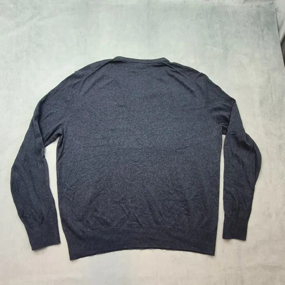 Banana Republic Luxury Blend Preppy Sweater Cotton Silk Cashmere Blue Mens XL
